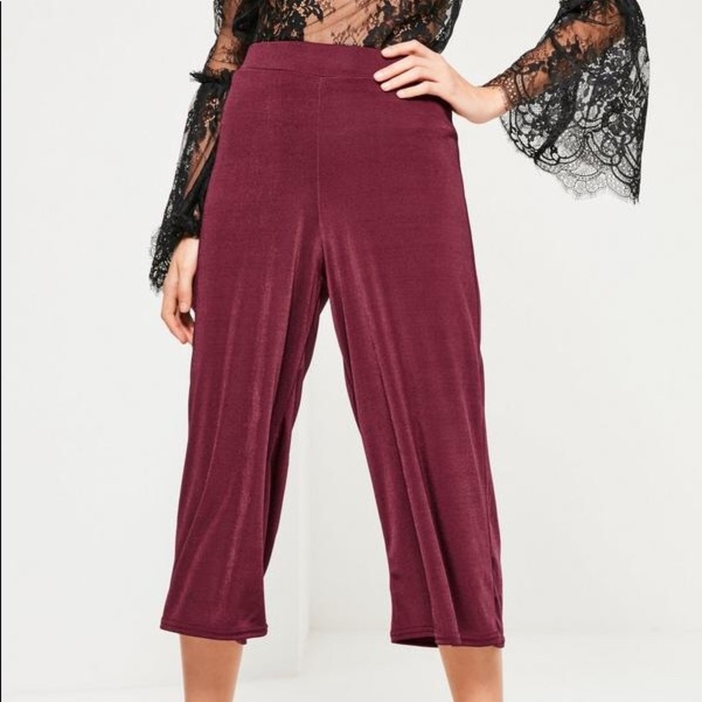 Missguided Slinky Burgundy Cutlottes